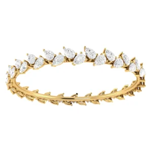 PETRALIA - single line pear-shaped diamond eternity bangle with openable lock-VB1020