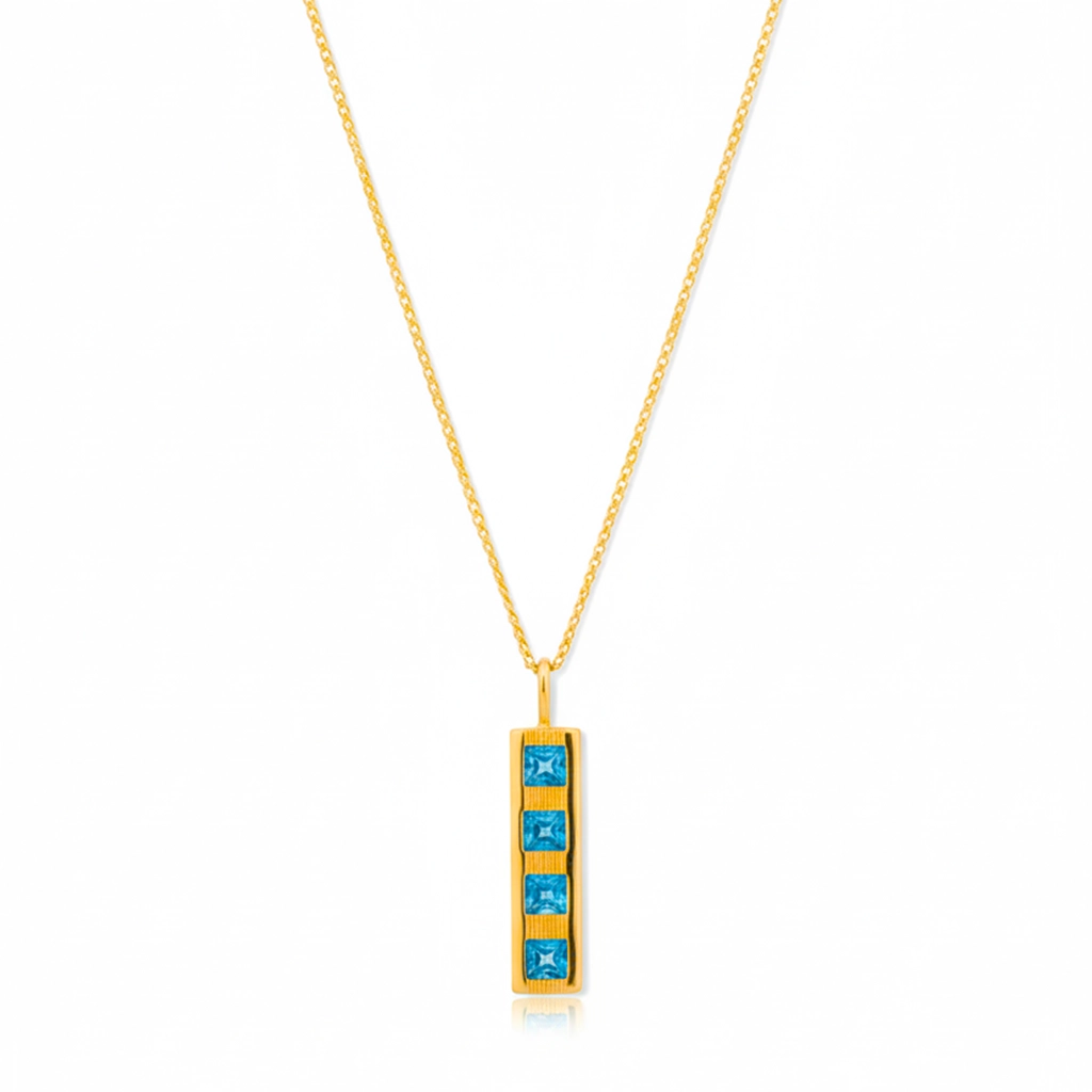 Sky Prism Blue Topaz Pendant