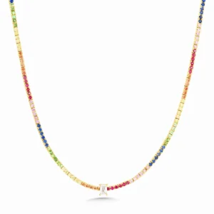 Rainbow Aura Sapphire Pendant