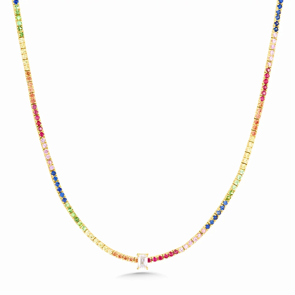 Rainbow Aura Sapphire Pendant