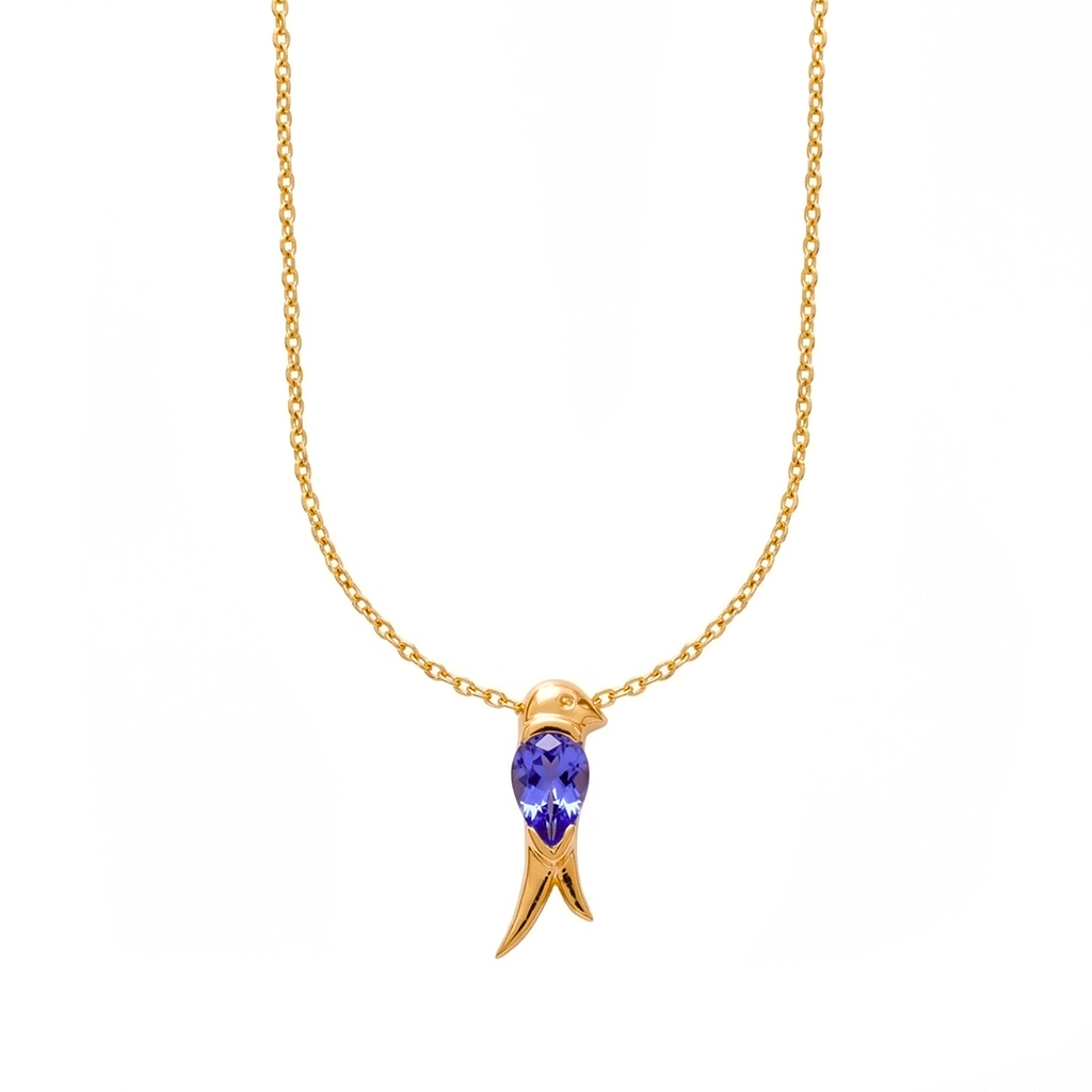 Sapphire Flow Drop Pendant