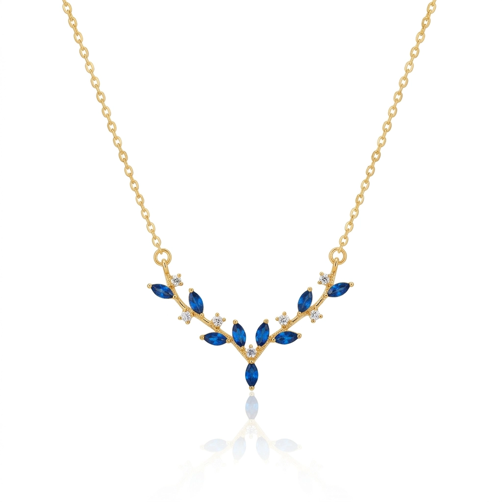 Marquise Bloom Sapphire Pendant