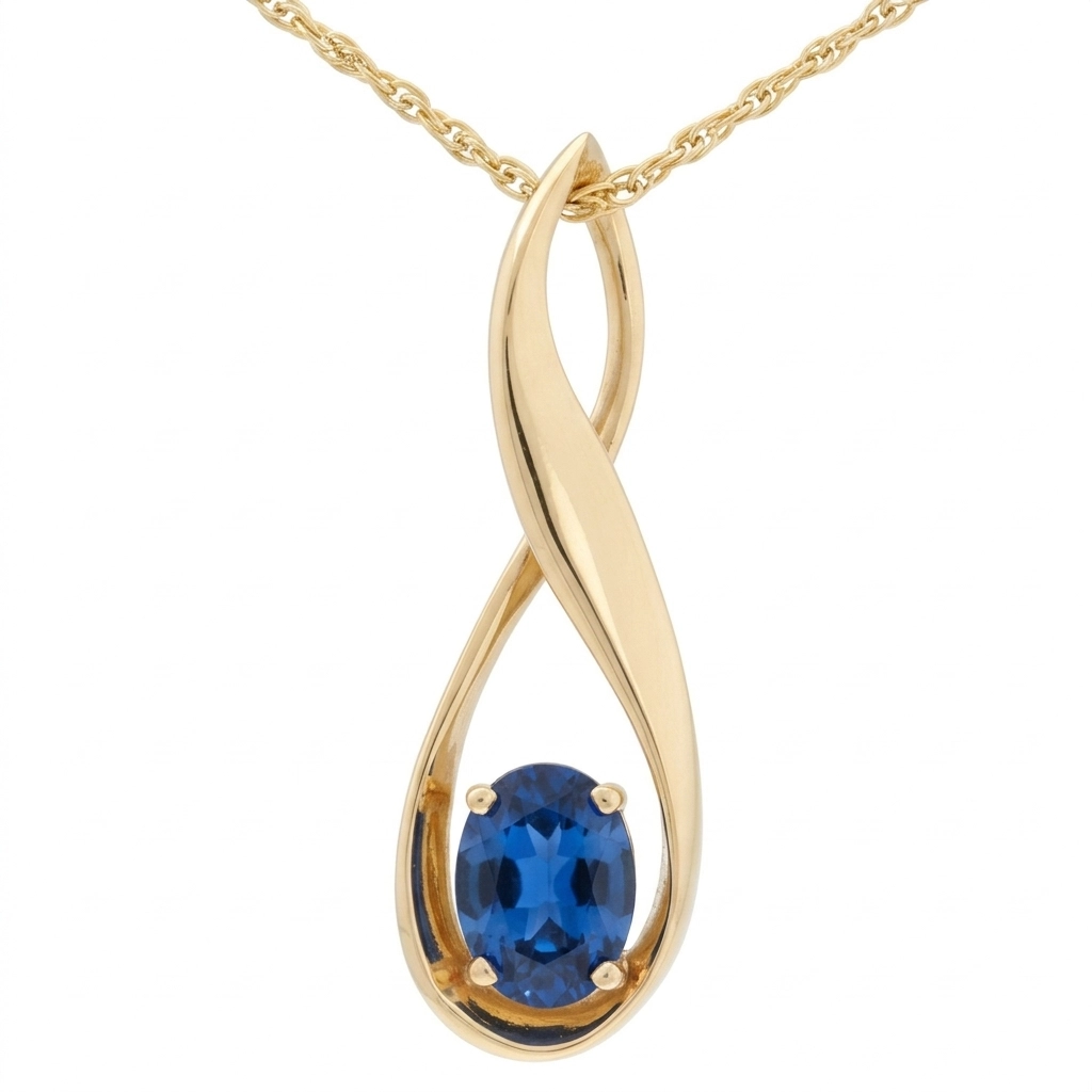 Ocean Oval Sapphire Pendant