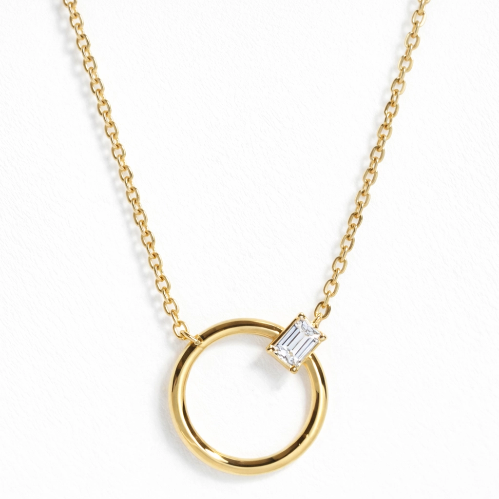 Linear Elegance Sapphire Pendant