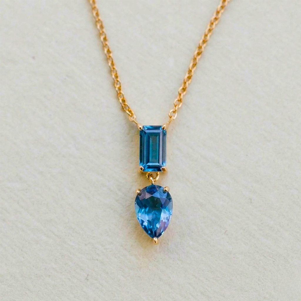 Twin Drop Sapphire Pendant