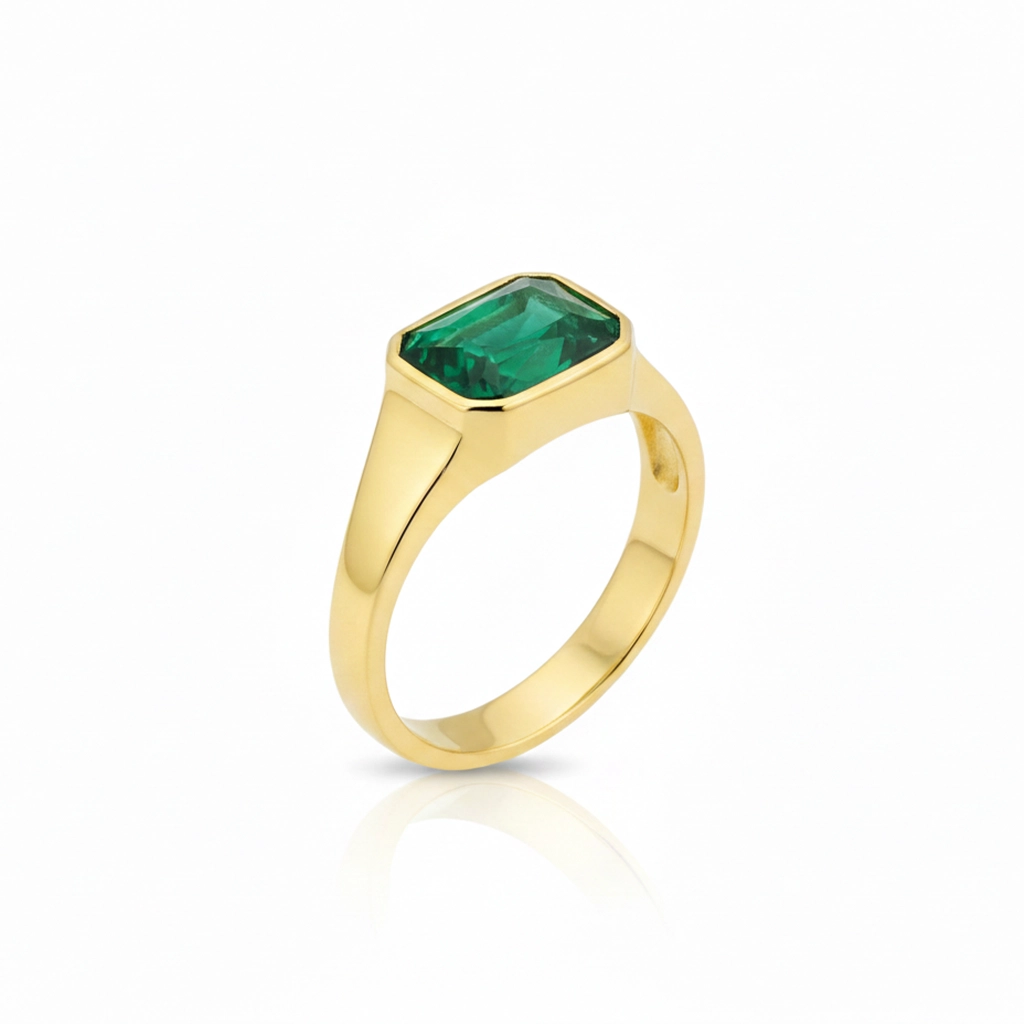 Emerald Cut Zircon Ring